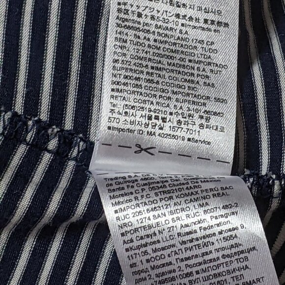 GAP Round Neck Short Sleeve Asymmetric Hem Striped Peplum Shirt  Size Medium - Picture 10 of 14